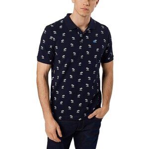 Scotch & Soda Men's Classic Pique Polo All Over Print Polo Shirt Palms Blue XXL